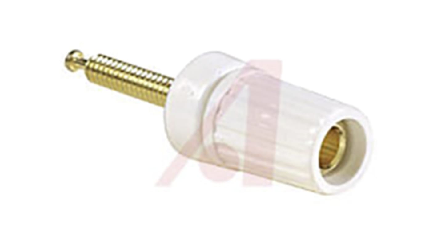 Superior Electric 15A, White Binding Post With Brass Contacts and Gold Plated - 9.52mm Hole Diameter