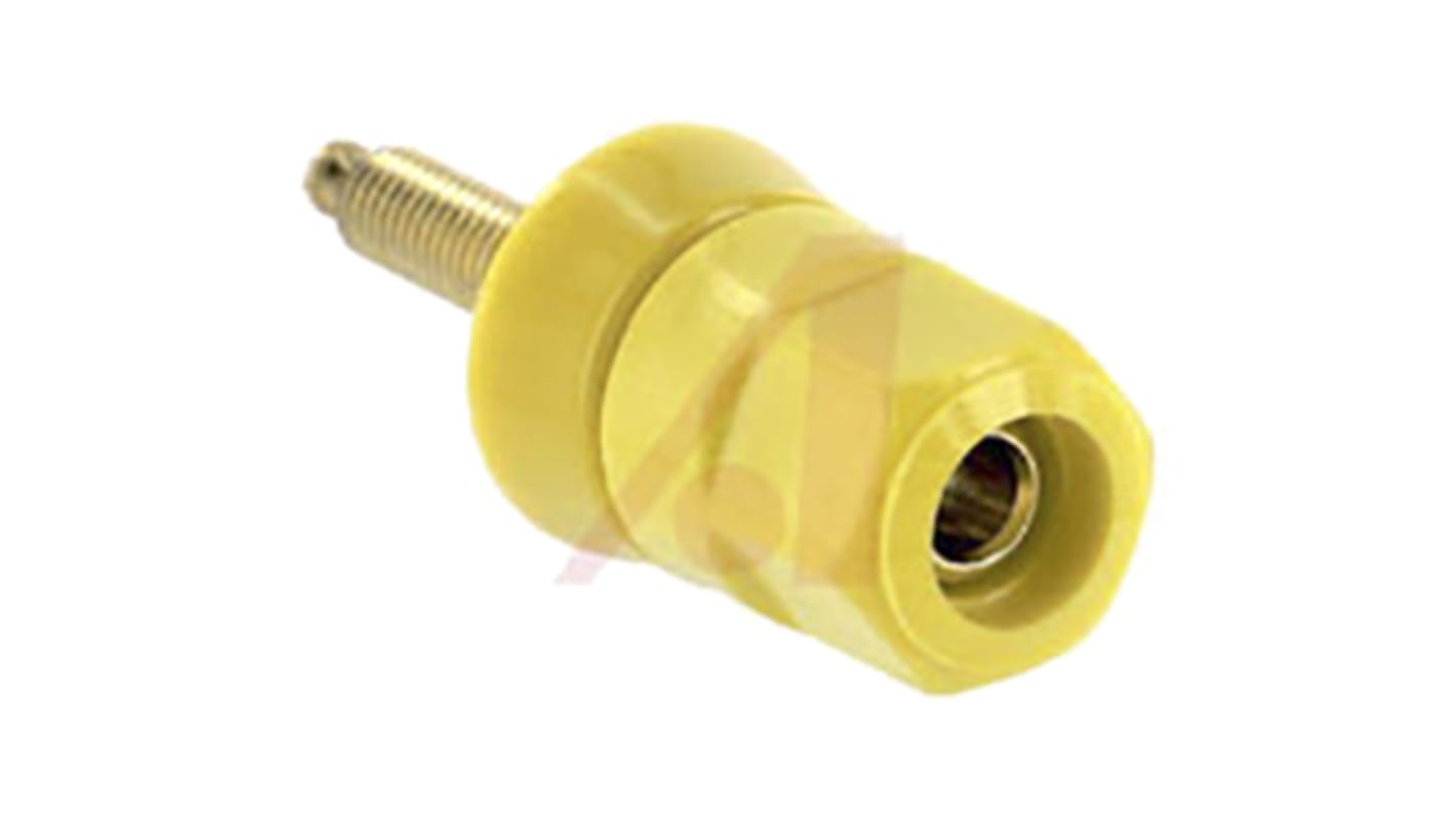 Superior Electric 30A, Yellow Binding Post With Brass Contacts and Gold Plated - 12.7mm Hole Diameter