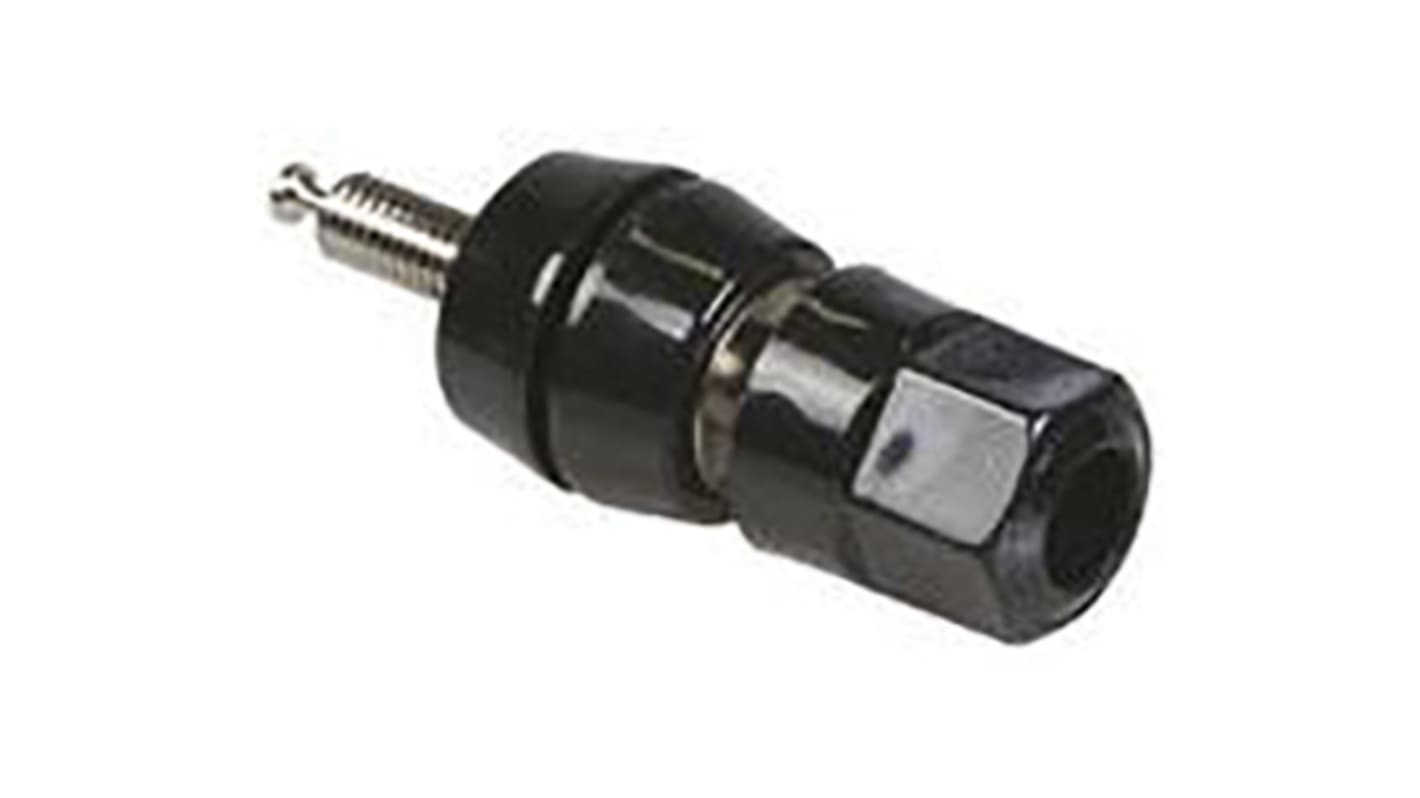 Superior Electric 30A, Black Binding Post With Brass Contacts and Nickel Plated - 12.7mm Hole Diameter