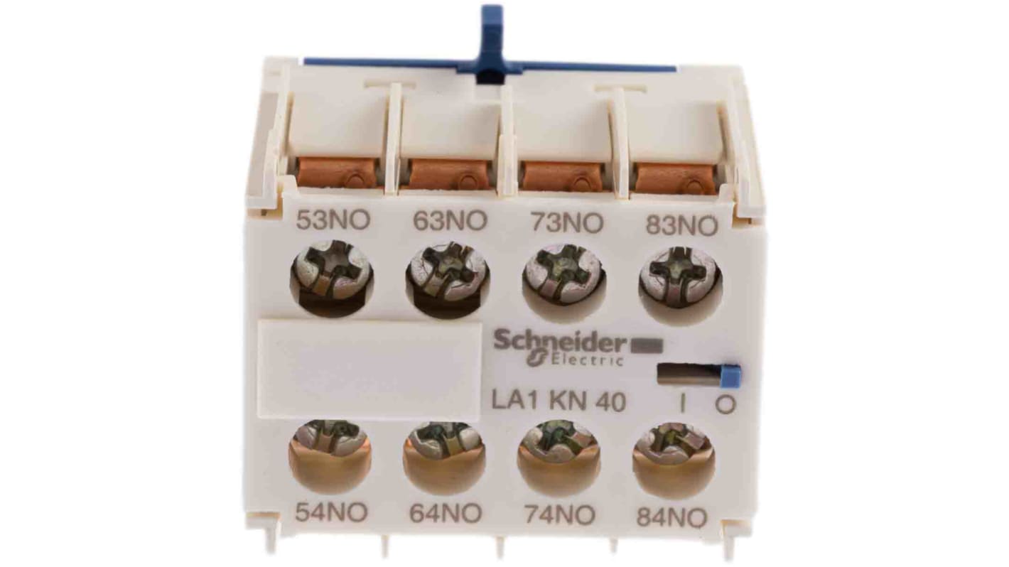 Schneider Electric Auxiliary Contact, 4 Contact, 4NO, Front Mount, TeSys