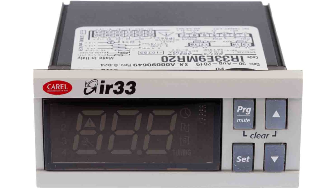 Termoregolatori PID Carel IR33, 24 V ca/cc, 76.2 x 34.2mm, 4 uscite Analogico, relè