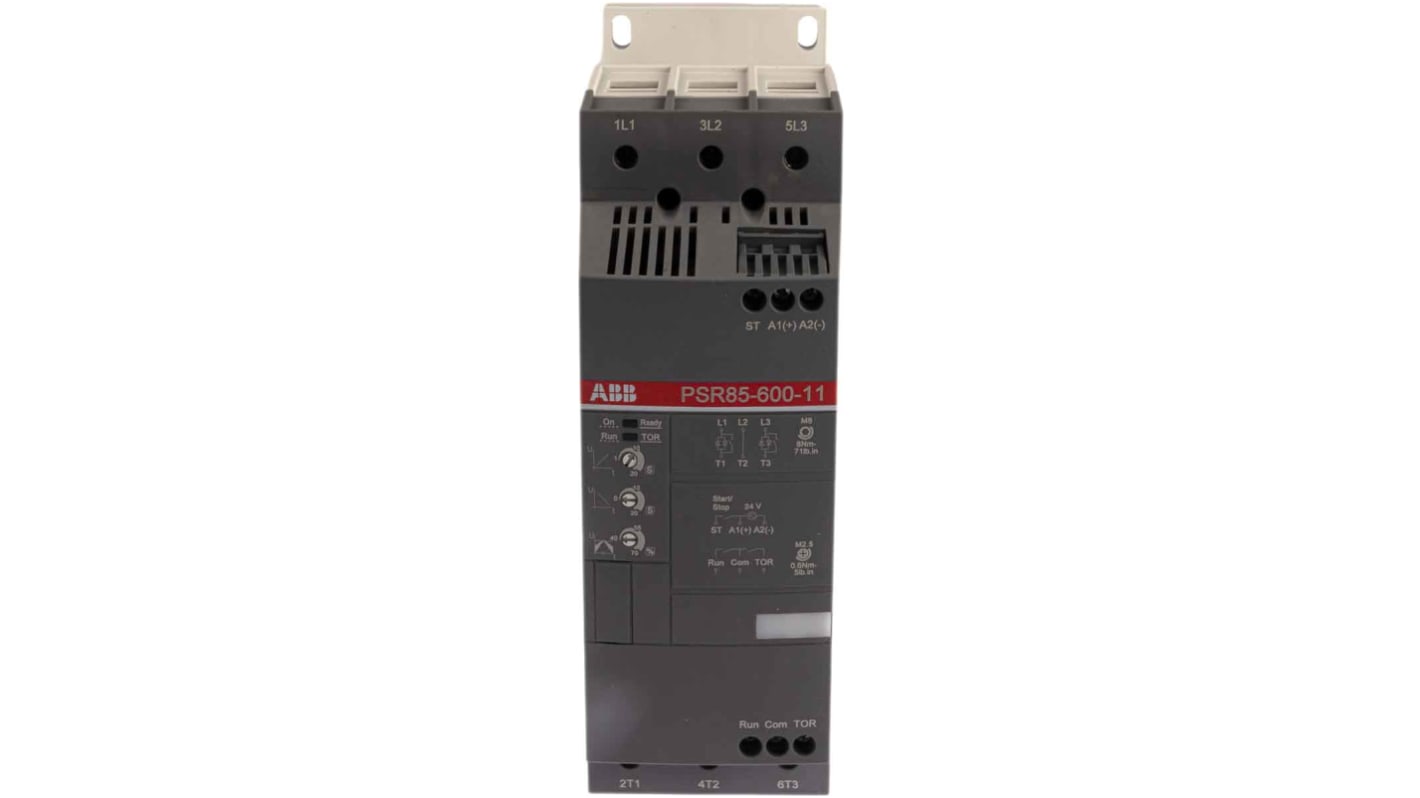 Arrancador suave ABB PSR, 85 A, 208 → 600 V ac, 55 kW, trifásico, IP10