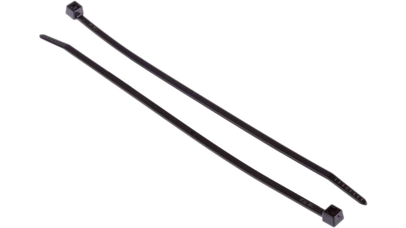 HellermannTyton Cable Tie, 175mm x 4 mm, Black Polyamide 6.6 (PA66), Pk-100