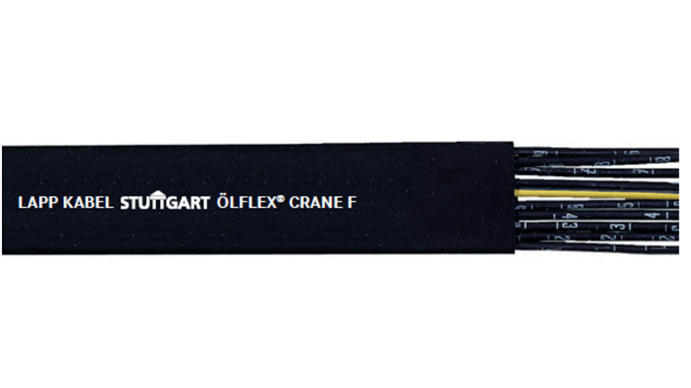 Lapp ÖLFLEX CRANE F Cable, 12 Cores, 1.5 mm², Flat, Unscreened, 50m, Black Rubber Sheath, 16 AWG