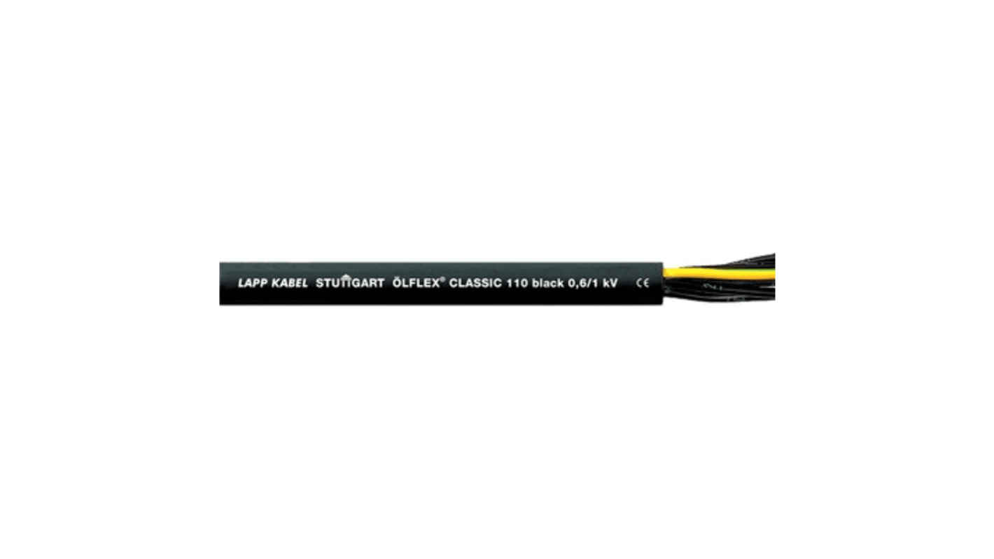 Lapp ÖLFLEX CLASSIC 110 Control Cable, 4 Cores, 1.5 mm², YY, Unscreened, 50m, Black PVC Sheath, 16 AWG