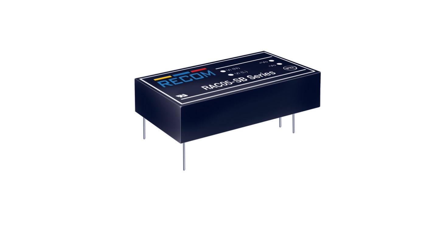 Recom Switching Power Supply, RAC05-05SB, 5V dc, 1A, 5W, 1 Output, 90 → 264V ac Input Voltage