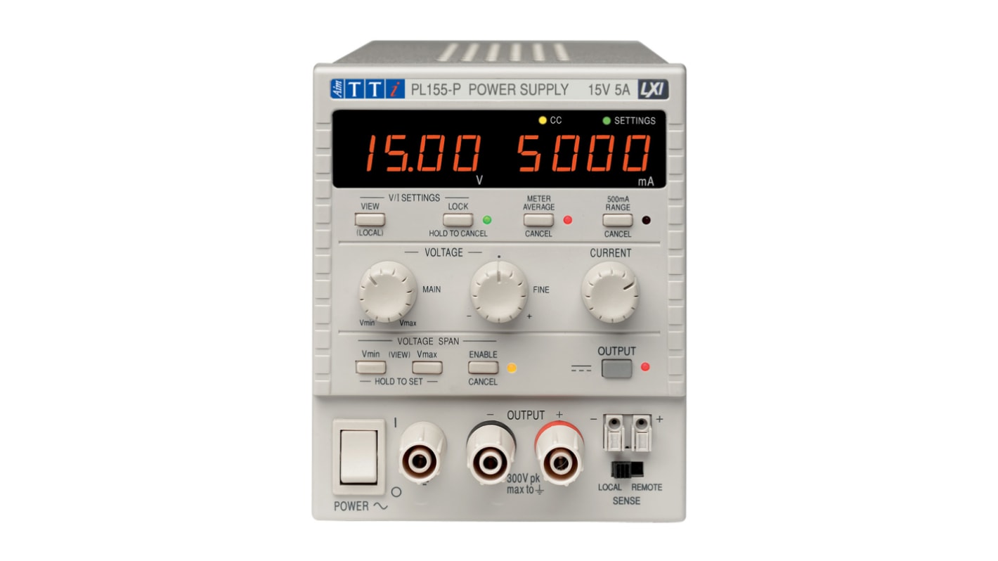 Alimentation de laboratoire, 0 → 15V, 0 → 5A, 1 sortie 75W