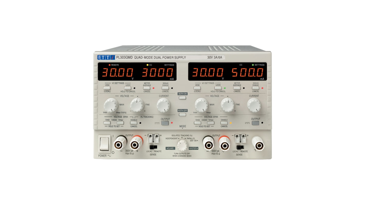 Aim-TTi PL Series Digital Bench Power Supply, 0 → 30V, 0 → 3A, 2-Output, 180W