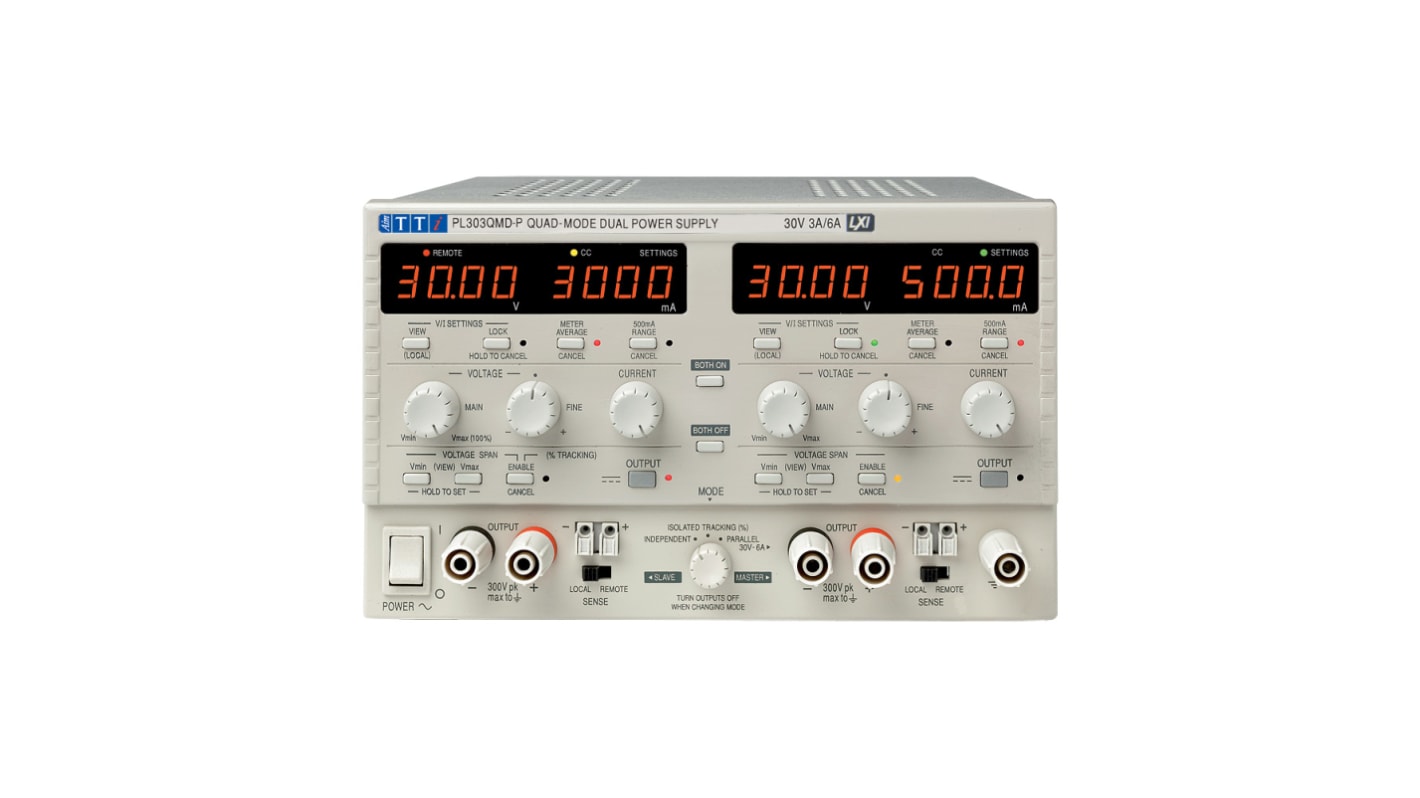 Aim-TTi PL-P Series Digital Bench Power Supply, 0 → 30V, 0 → 3A, 2-Output, 180W