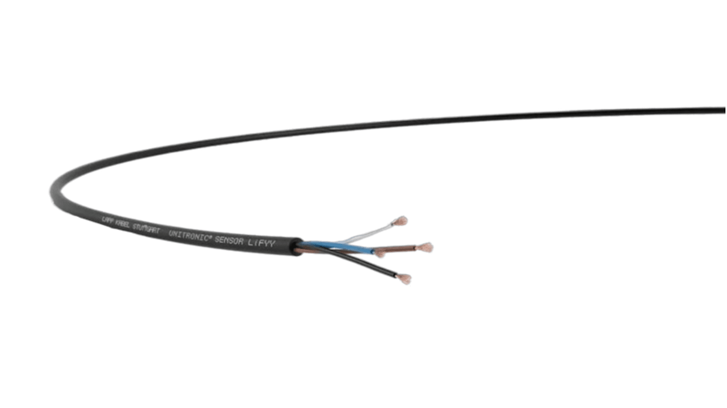 7038900 Lapp UNITRONIC SENSOR LifYY Control Cable, 3 Cores, 0.27 mm²