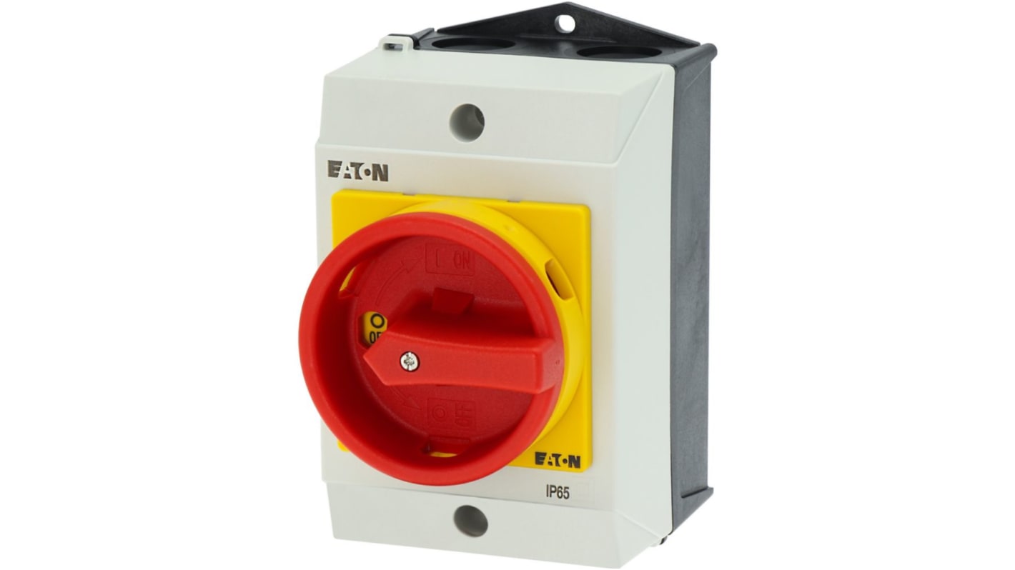 Eaton 3P Pole Surface Mount Isolator Switch - 20A Maximum Current, 6.5kW Power Rating, IP65