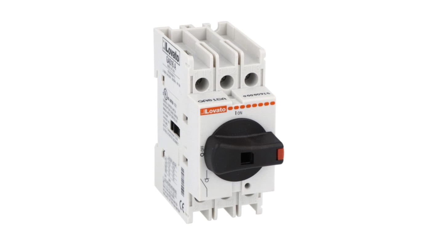 Lovato 3P Pole Isolator Switch - 16A Maximum Current, 11kW Power Rating, IP65