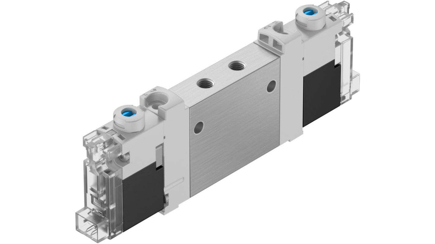 Válvula de solenoide Festo, Serie VUVG, Rosca M5 Métrico, Función 3/2, Solenoide/Resorte, En Línea, 180l/min