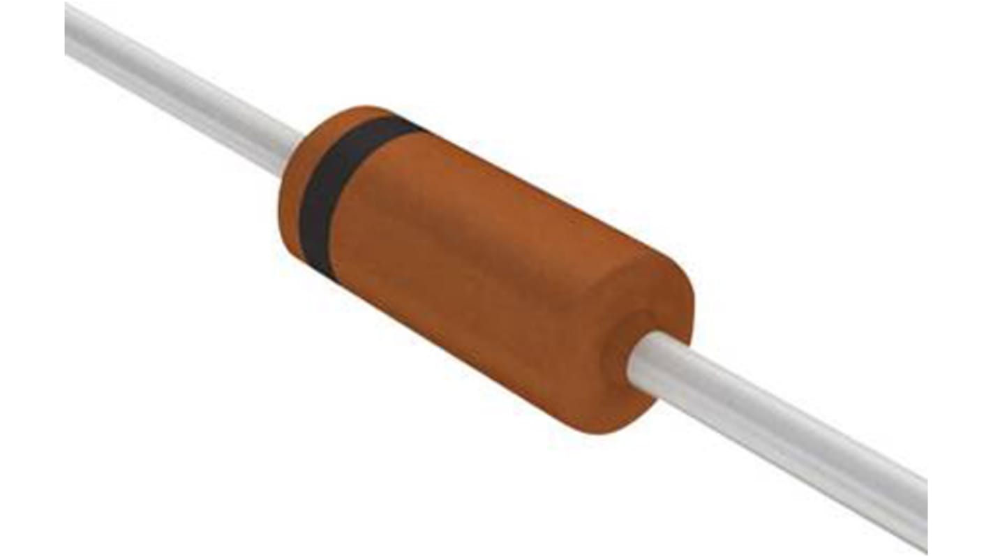 Nexperia 1.85 (Dia.) x 25.4mm Simple 250mA 0.9V BZX79-C5V1,133 +200 °C 500 mW 2μA -65 °C Montaje en orificio pasante 5V