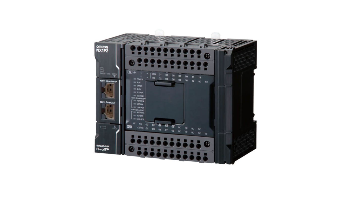 Omron NX1P Series PLC CPU for Use with NX Series EtherCAT Coupler, PNP Output, 14-Input, DC Input