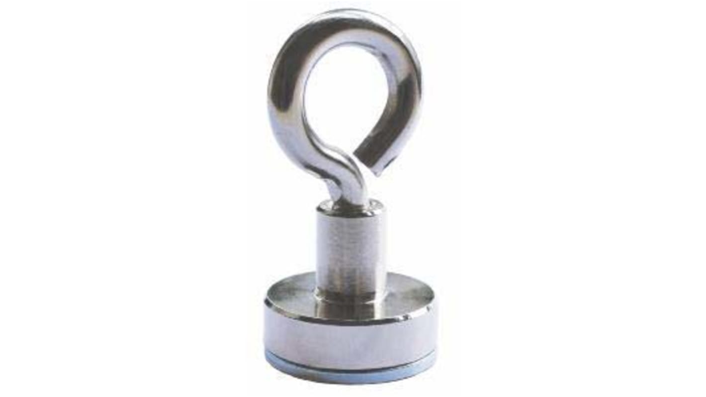 Neodymový magnet Válcový, nízký, délka: 49mm 180N, tloušťka: 7mm, M6 25mm Eclipse