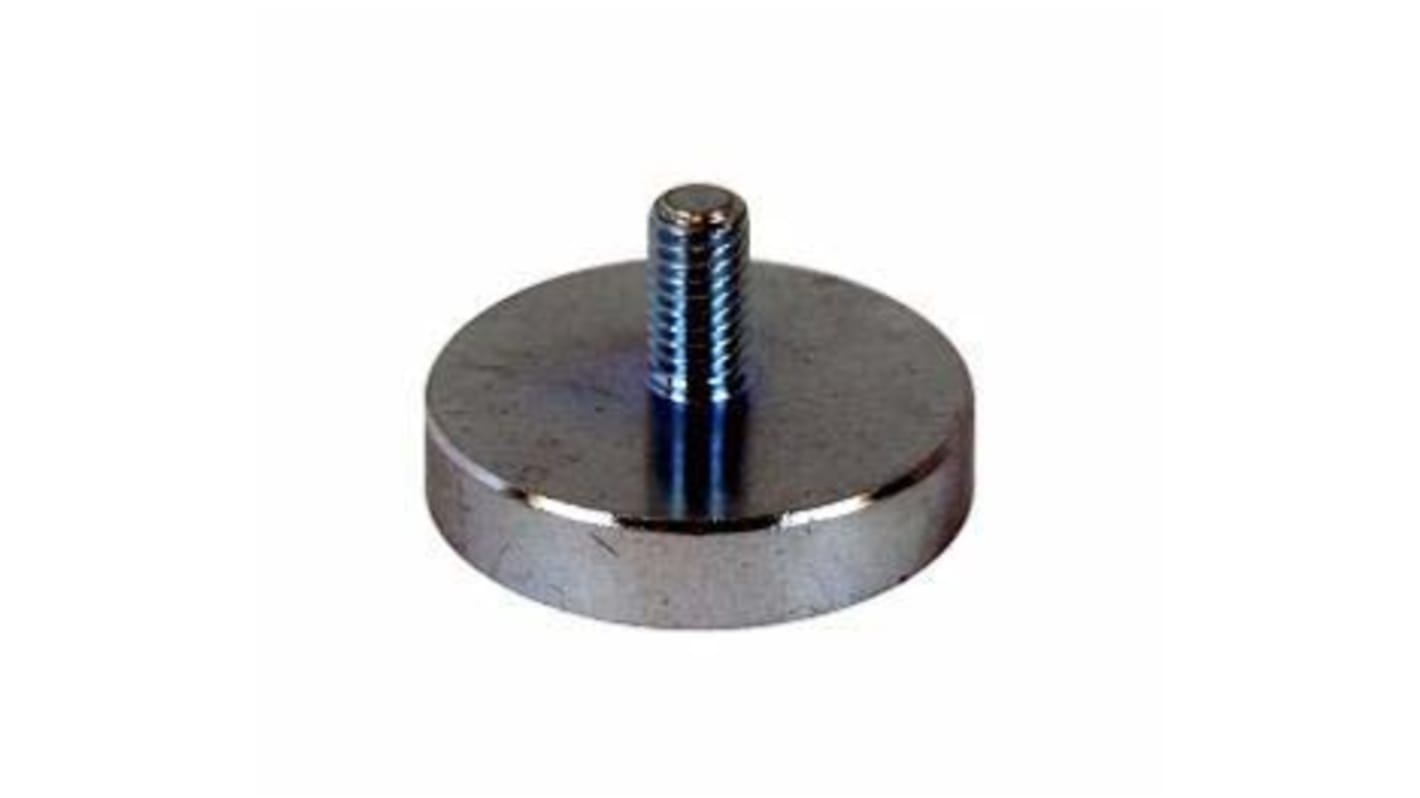 Neodymový magnet Válcový, nízký Vnější závit, délka: 11.5mm 60N, tloušťka: 4.5mm, M3 13mm Eclipse
