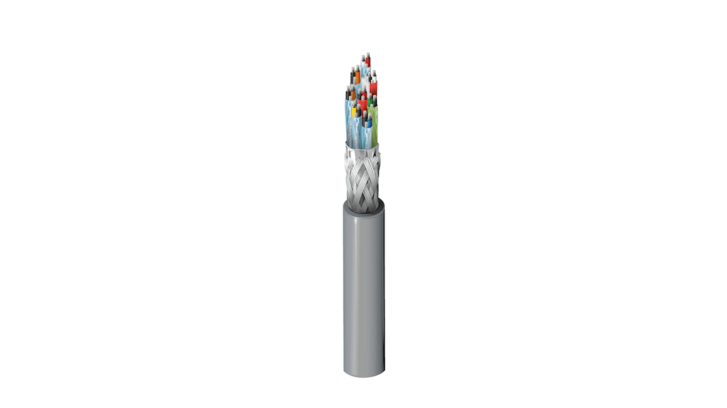 Cable de datos apantallado RS-232, RS-422 Belden 8168 de 16 conductores, 8 pares, 0,25 mm², 24 AWG, long. 30m, Ø ext.