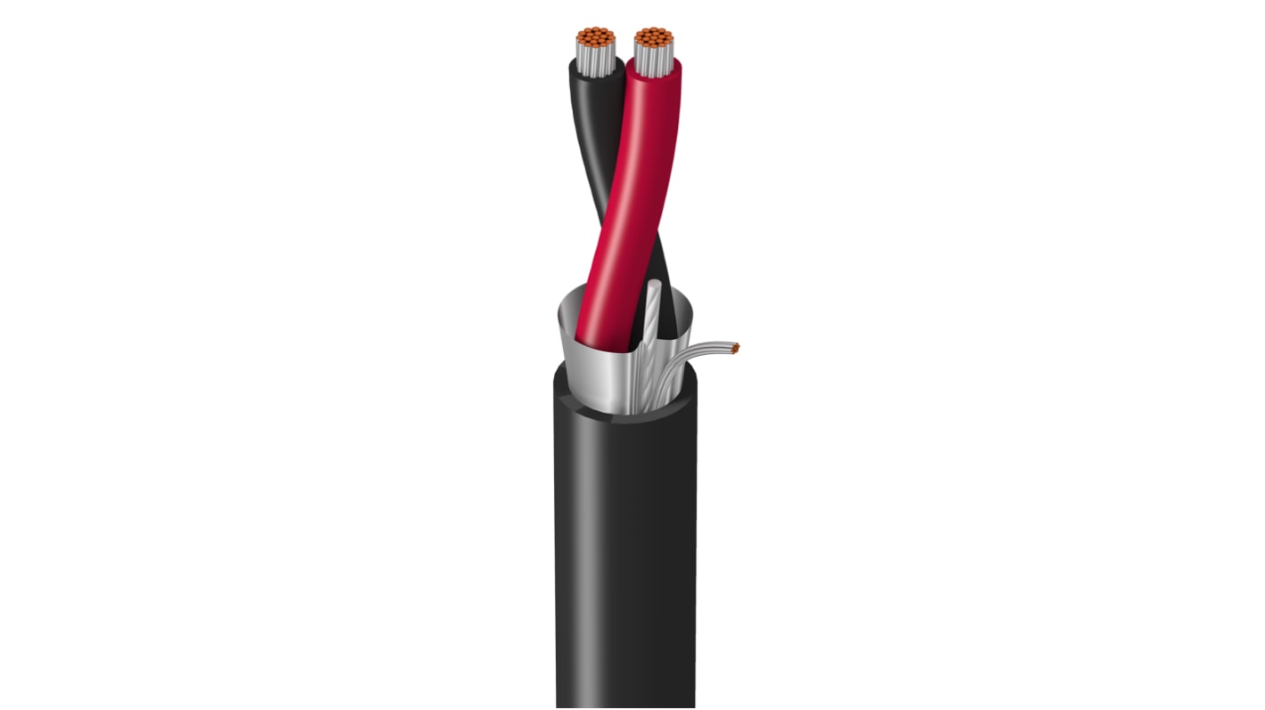 Belden Multicore Data Cable, 1 Pairs, 0.75 mm², 2 Cores, 18 AWG, Screened, 305m, Chrome Sheath