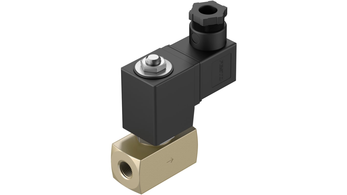 Festo 2/2-Way, Closed, Monostable Pneumatic Solenoid Valve - Electrical G 1/4 VZWD Series