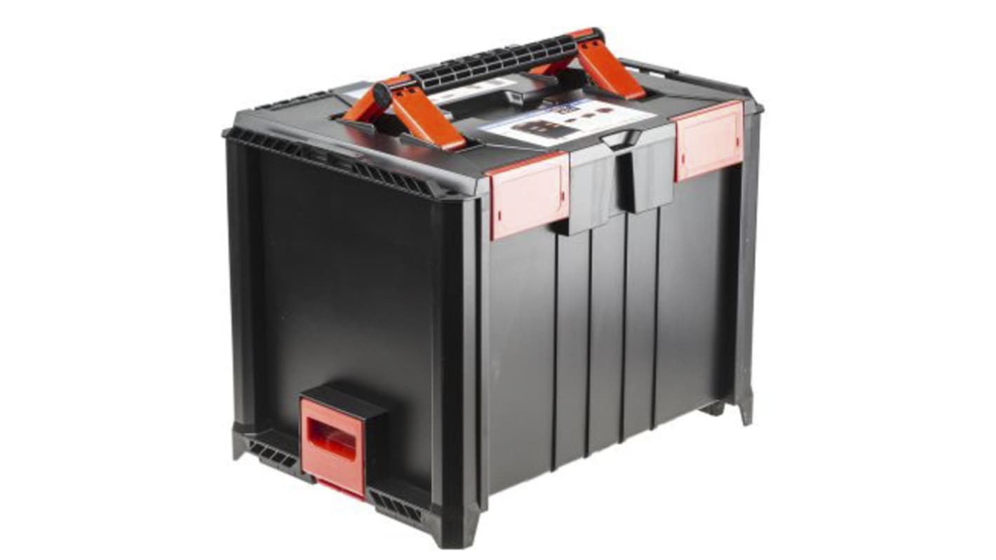 RS PRO ABS Transportkoffer Schwarz, Rot , Außenmaße 362 x 464 x 335mm / Innen 312 x 400 x 300mm