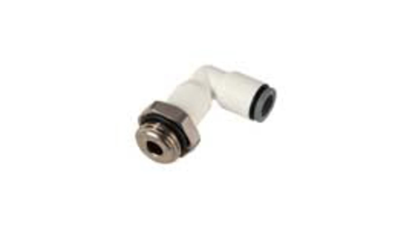 Legris LF6900 LIQUIfit Series Elbow Threaded Adaptor, G 1/4 Male to Push In 6 mm, Threaded-to-Tube Connection Style