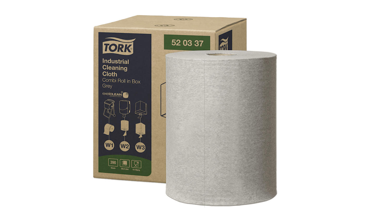 Tork Industriereinigungstücher, 1 Lagig, Grau, 148.2 m x 320mm, 1 Tücher pro Packung