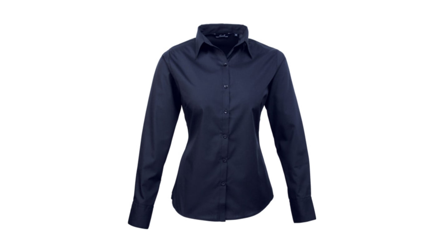 RS PRO Navy Women's Cotton, Polyester Long Sleeved Blouse, UK- 8, EUR- 34