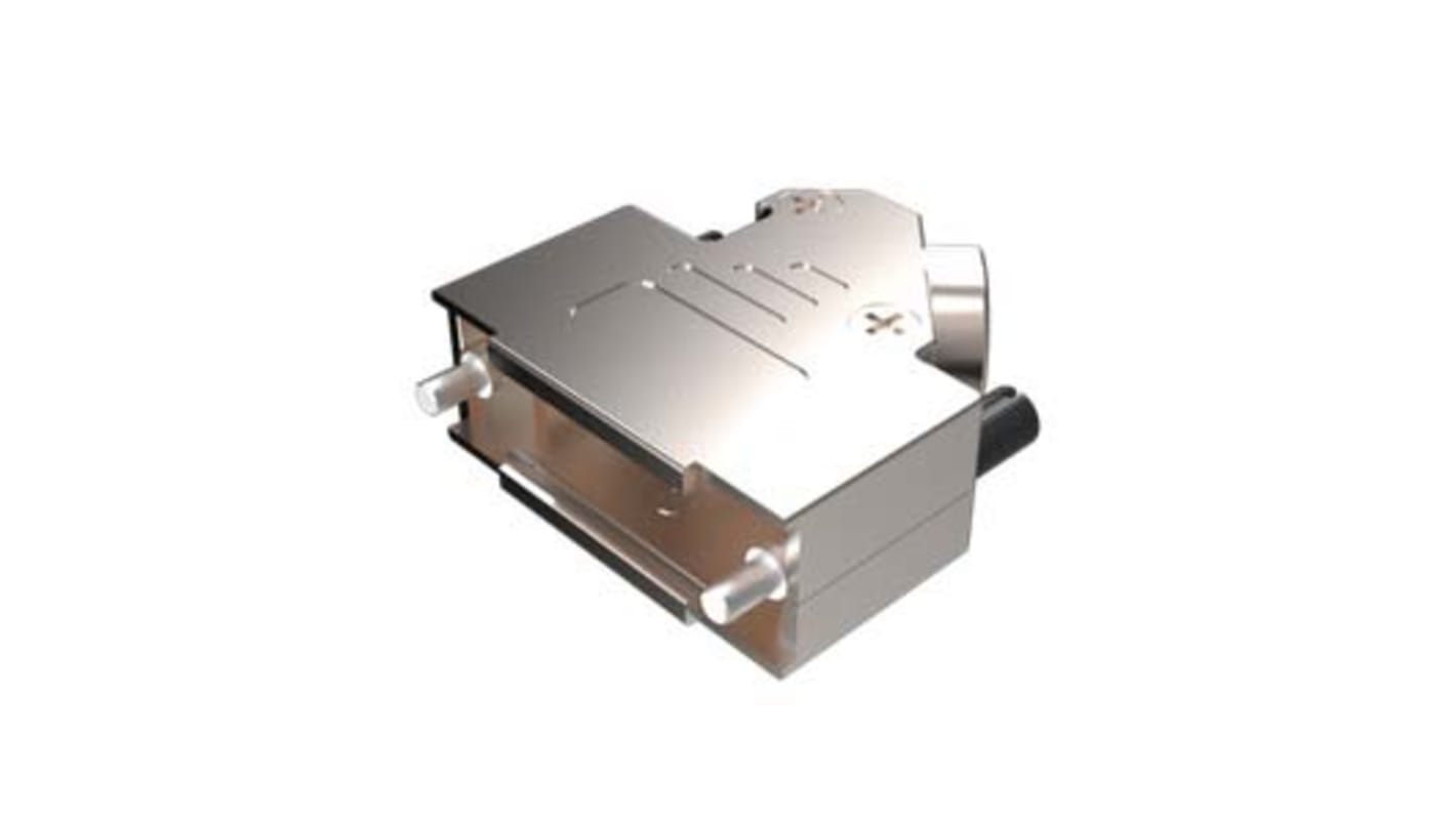 Amphenol ICC Economical Series Die Cast Zinc Right Angle D Sub Backshell, 15 Way, Strain Relief