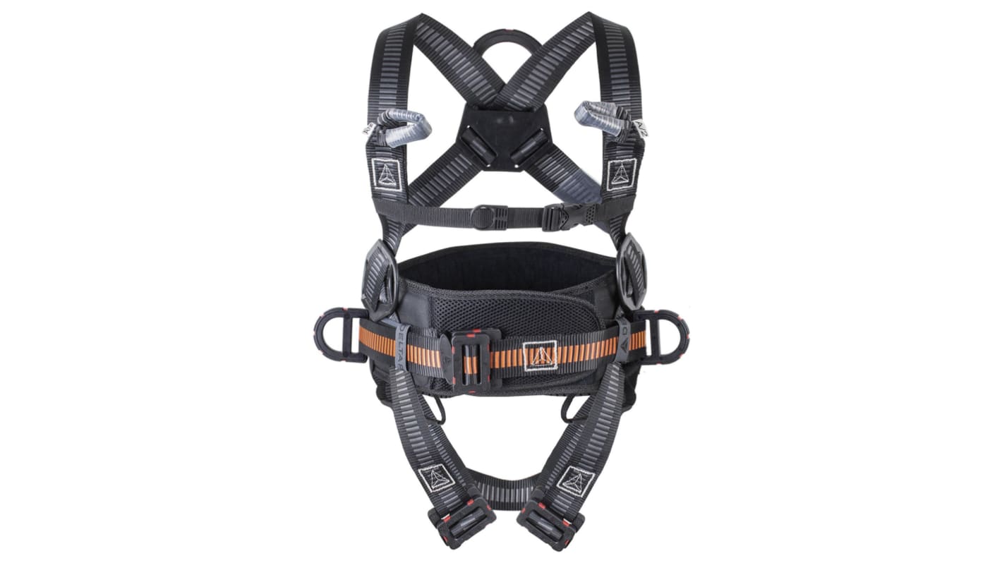 Delta Plus HAR44ELGT Back - Front - Lateral Attachment Fall Arrest Harness, 100kg Max, S/M/L