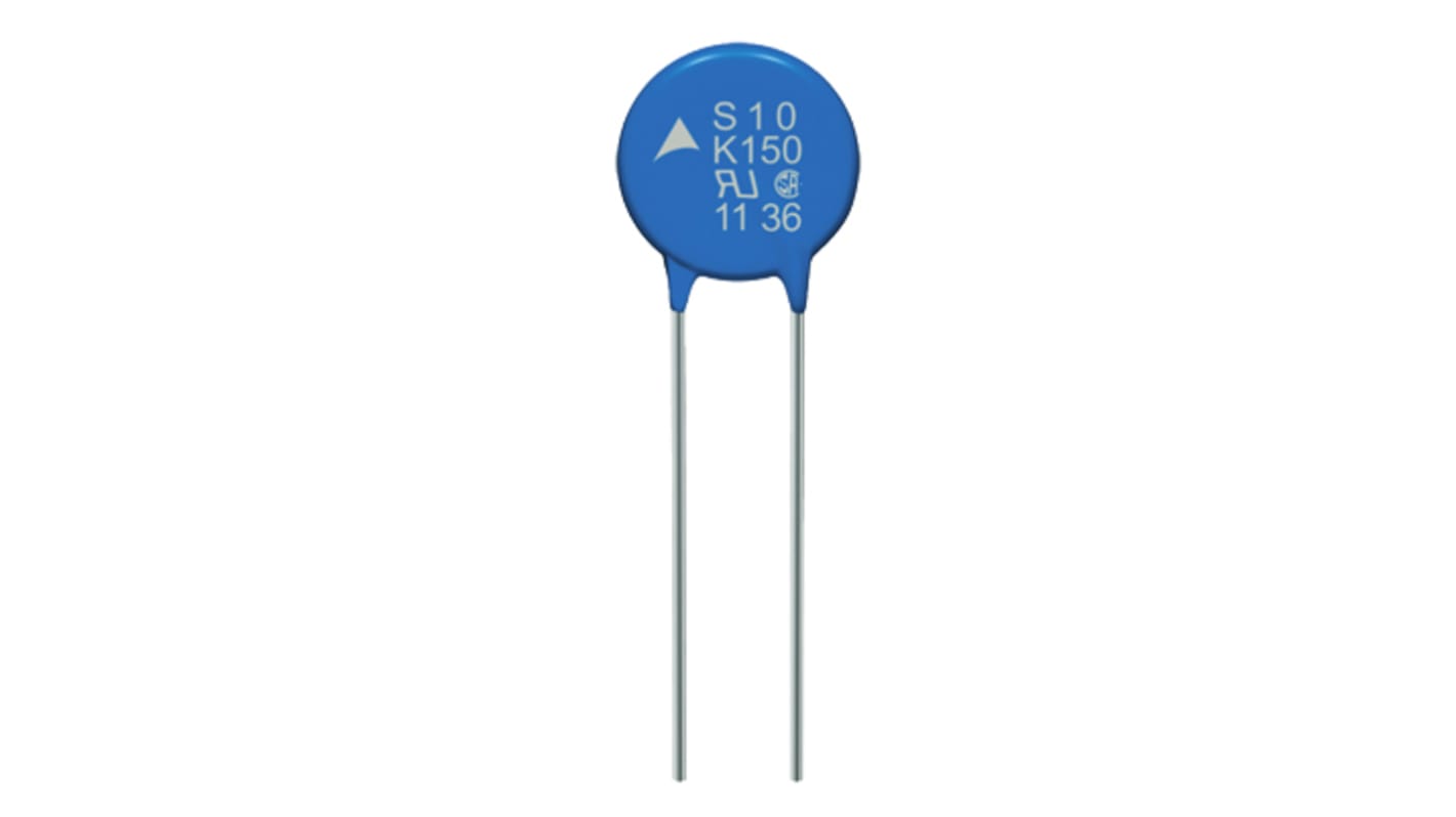 EPCOS Metalloxid-Varistor, 110pF, 1000V, 625V, 68J, Metall / 25A, 2500A max., 12 x 7.5 x 15mm, 7.5mm, L. 12mm