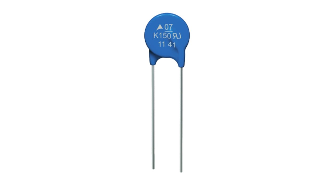 EPCOS Metalloxid-Varistor, 245pF, 205V, 130V, 9.5J, Metall / 10A, 1200A max., 9 x 3.6 x 11mm, 3.6mm, L. 9mm