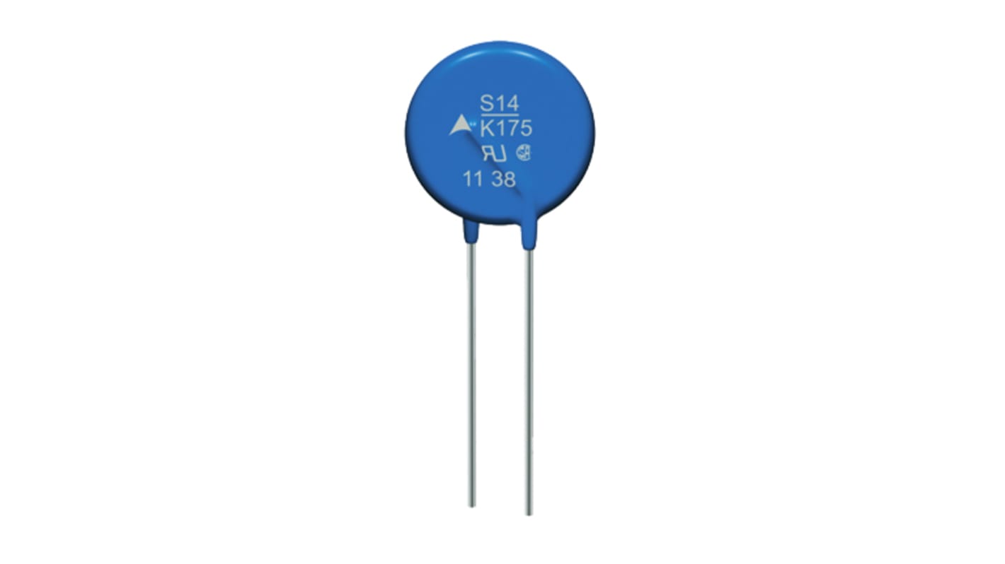 EPCOS Metalloxid-Varistor, 460pF, 820V, 510V, 190J, Metall / 100A, 6500A max., 21.5 x 7.1 x 26mm, 7.1mm, L. 21.5mm