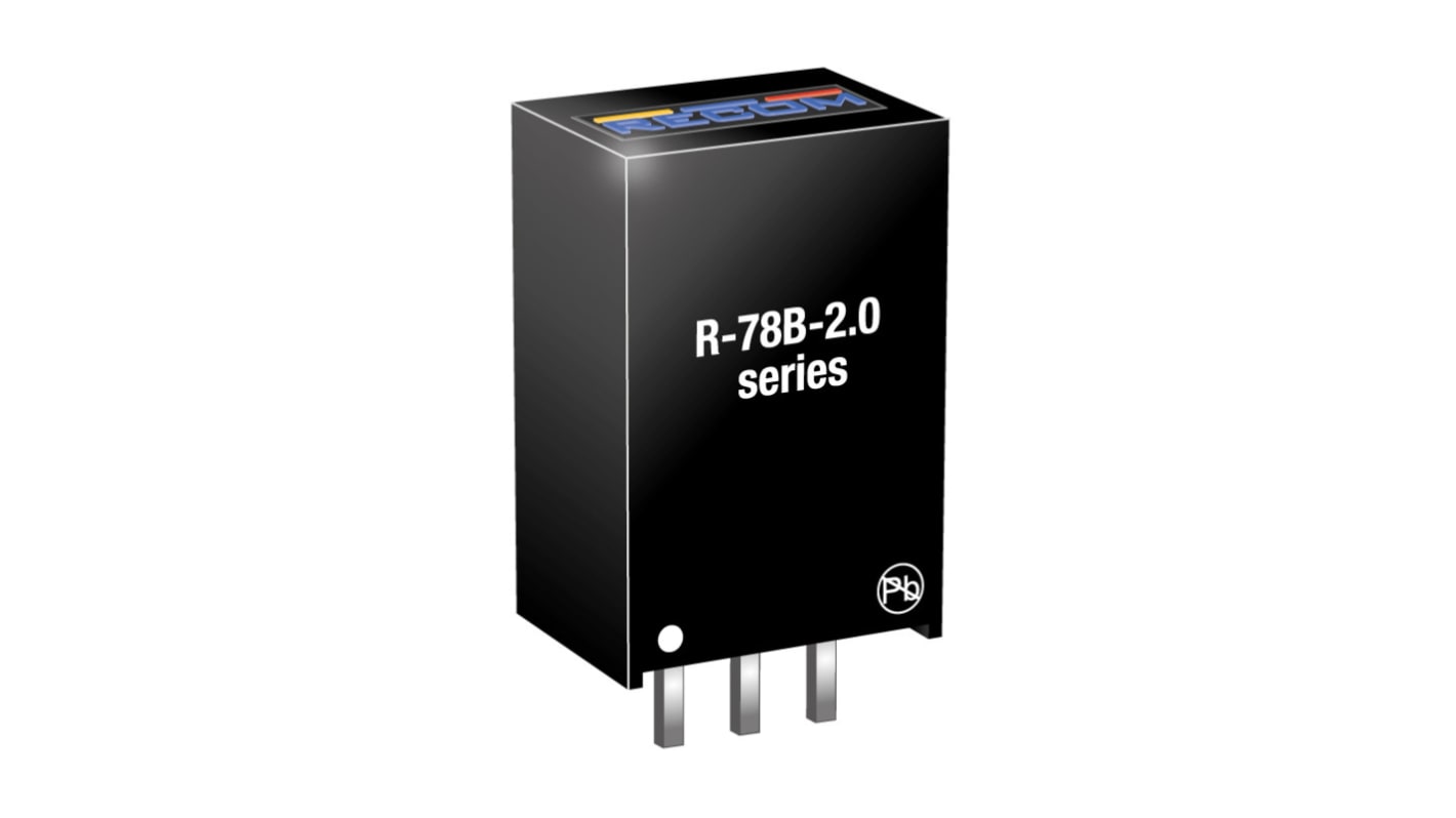 Regolatore switching Recom, ingresso 4.75 → 32V cc, uscita 3.3V cc, 2A, 6.6W