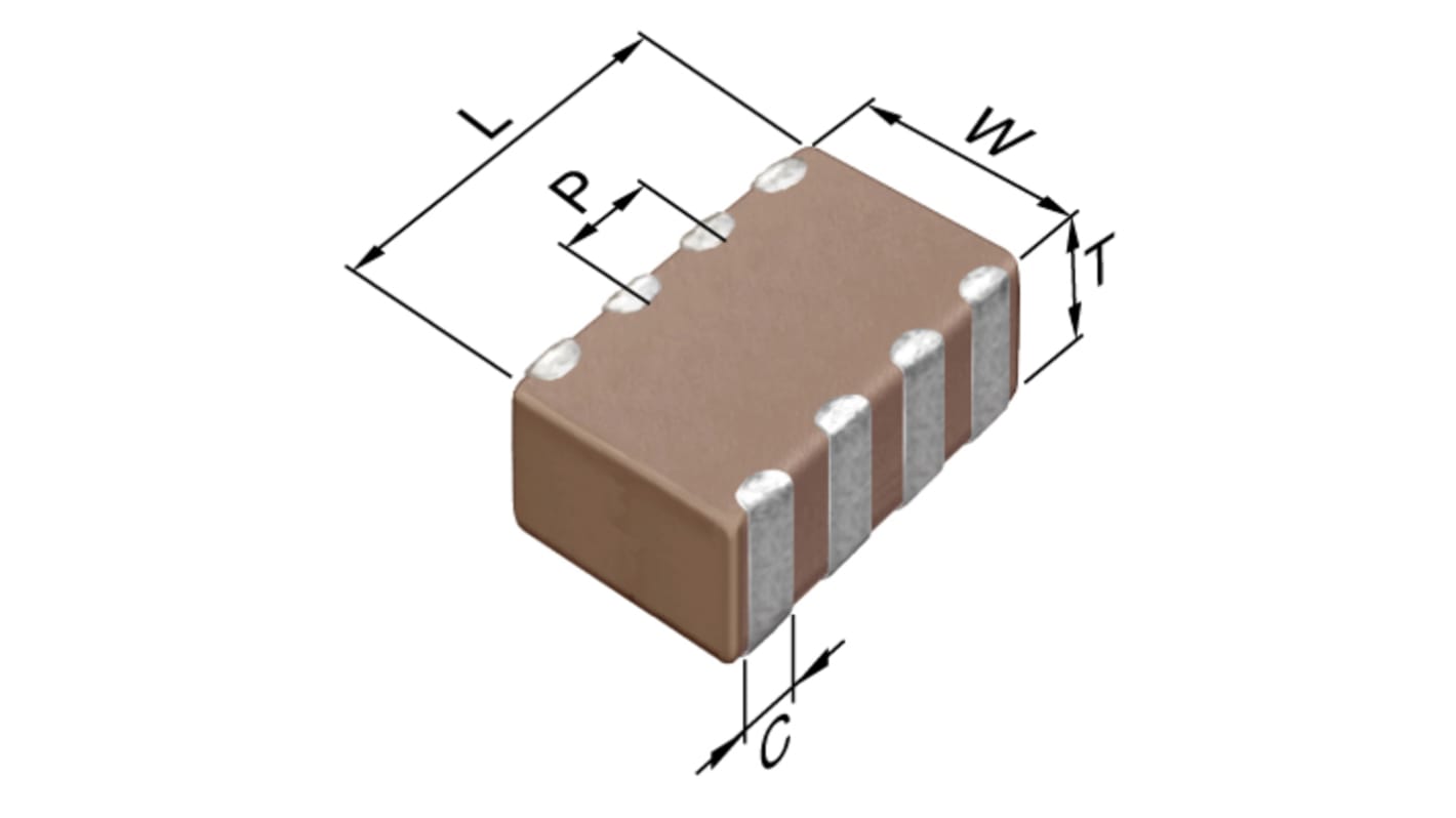 Condensateur céramique multicouche MLCC,  CMS, 1μF, 6.3V c.c., ±20%, diélectrique : X7R