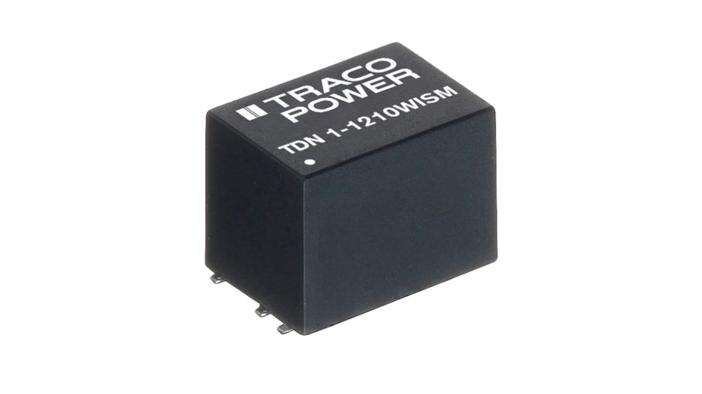 TRACOPOWER TDN 1WISM DC-DC Converter, 5V dc/ 200mA Output, 18 → 75 V dc Input, 1W, Surface Mount, +90°C Max Temp