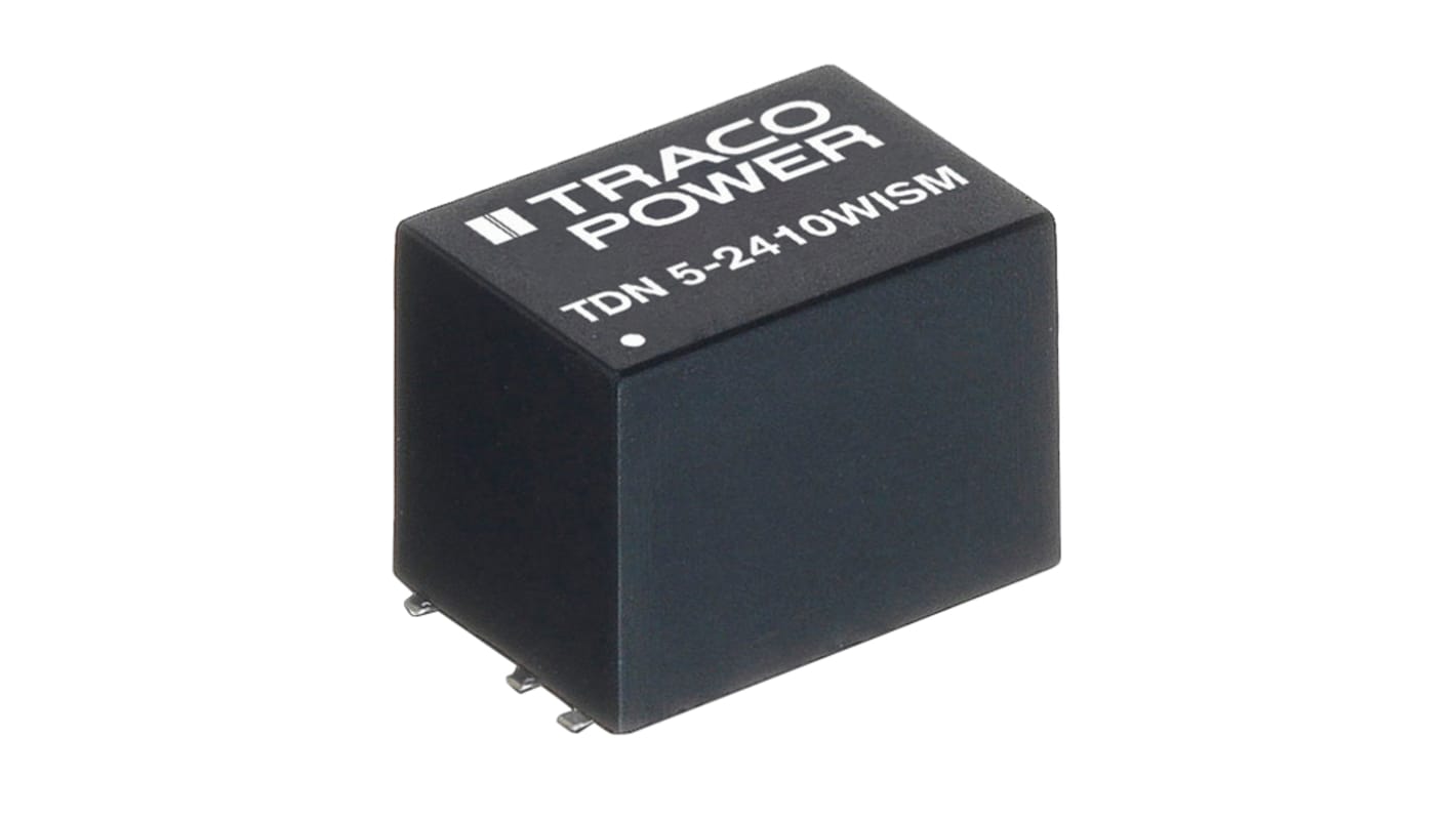 TRACOPOWER TDN 5WISM DC-DC Converter, ±5V dc/ ±500mA Output, 4.5 → 13.2 V dc Input, 5W, Surface Mount, +75°C Max
