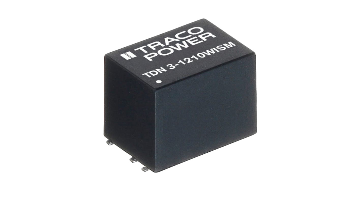 TRACOPOWER TDN 3WISM DC-DC Converter, 12V dc/ 250mA Output, 9 → 36 V dc Input, 3W, Surface Mount, +70°C Max Temp