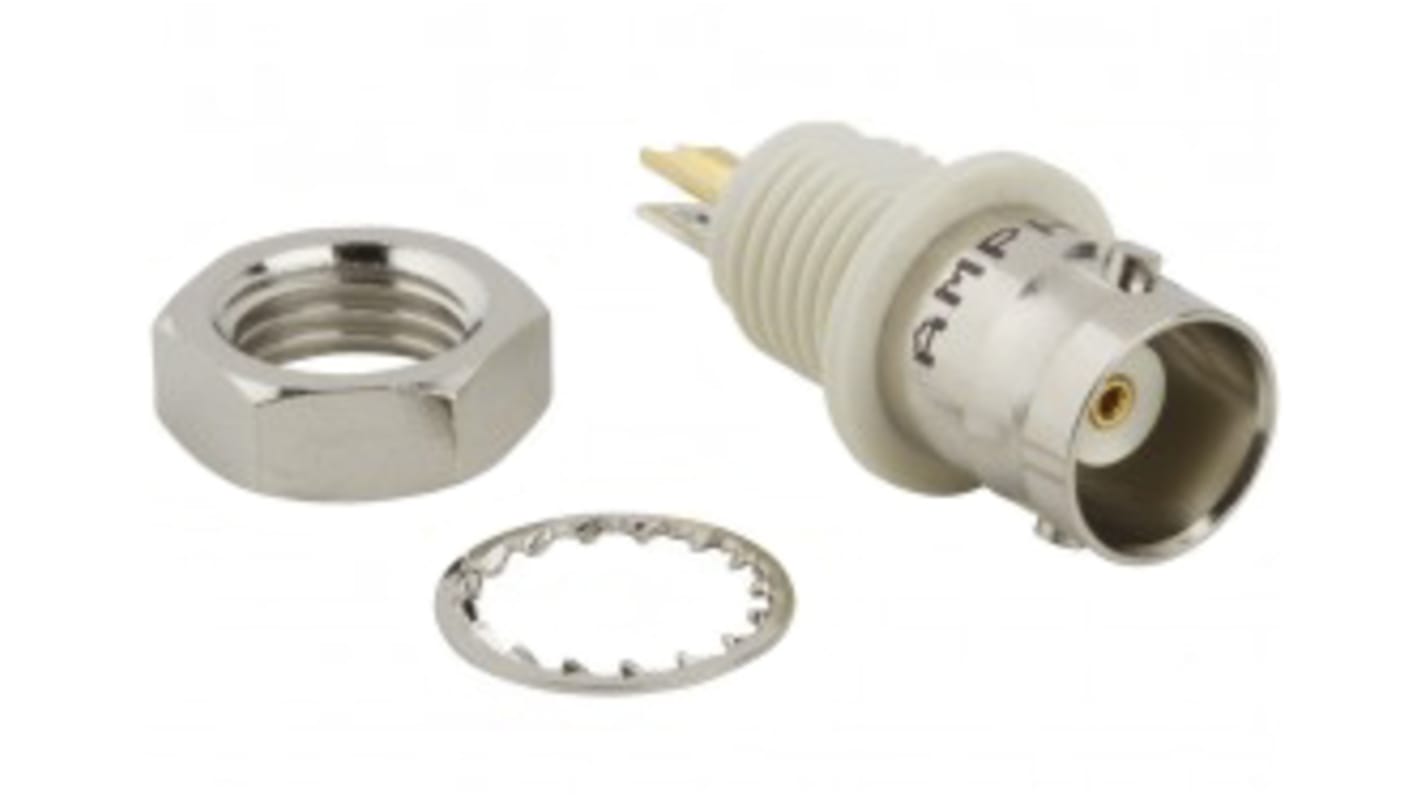 Conector coaxial Amphenol RF 031-10-RFXG1, Hembra, Recto, Impedancia 50Ω, Montaje en Panel, Terminación de Soldador,