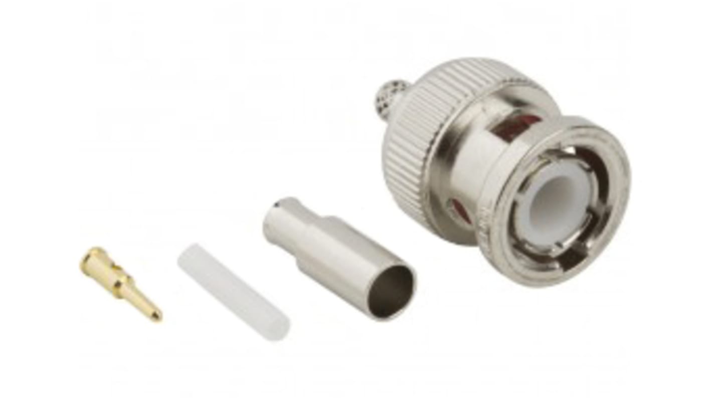 Amphenol RF BNC Series, Plug Cable Mount BNC Connector, 50Ω, Crimp Termination, Straight Body