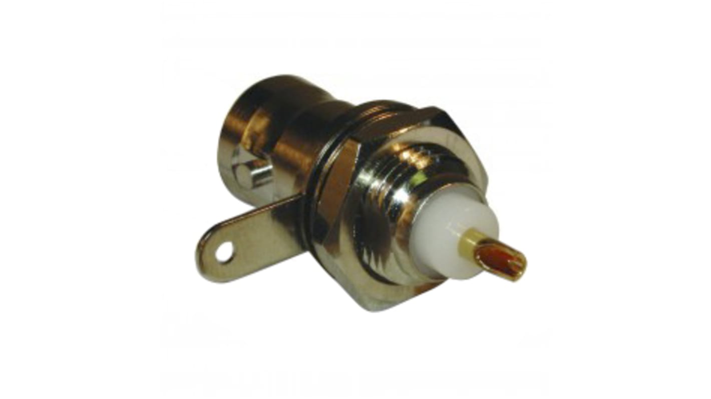 Conector coaxial Amphenol RF 112424, Hembra, Recto, Impedancia 50Ω, Montaje en Panel, Terminación de Soldador, Sí, 4GHz