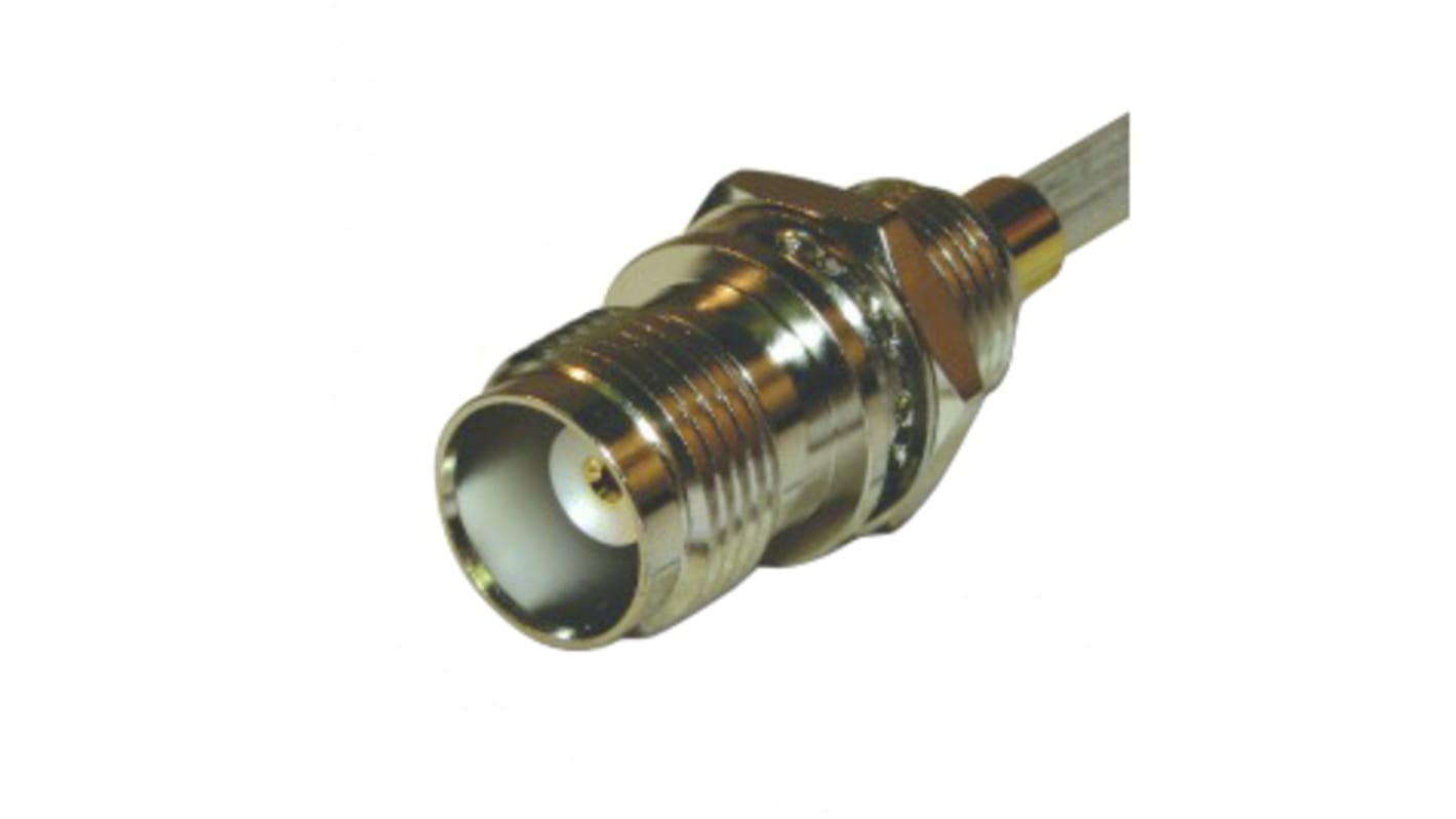 Conector coaxial Amphenol RF 122406, Hembra, Recto, Impedancia 50Ω, Montaje de Cable, Terminación de Soldador, Sí,