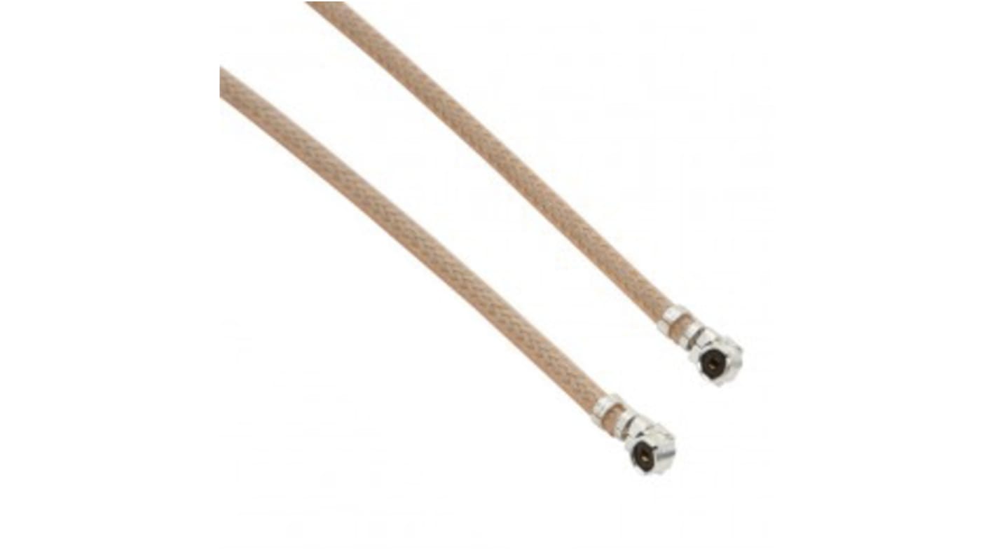 Cable coaxial RG178 Amphenol RF, 50 Ω, con. A: U.FL, Macho, con. B: U.FL, Macho, long. 1m, funda de Etileno Propileno