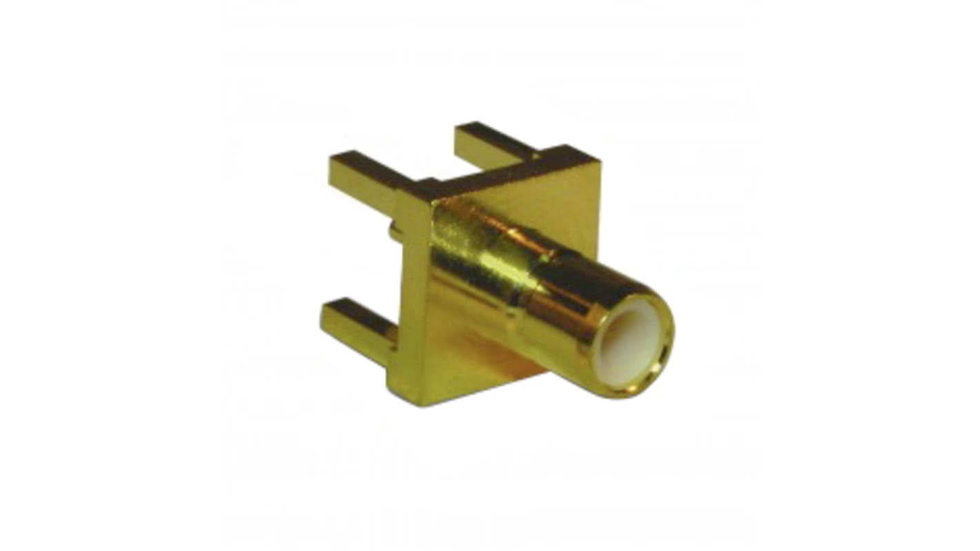 Amphenol RF, jack Through Hole SMB Connector, 50Ω, Solder Termination, Straight Body