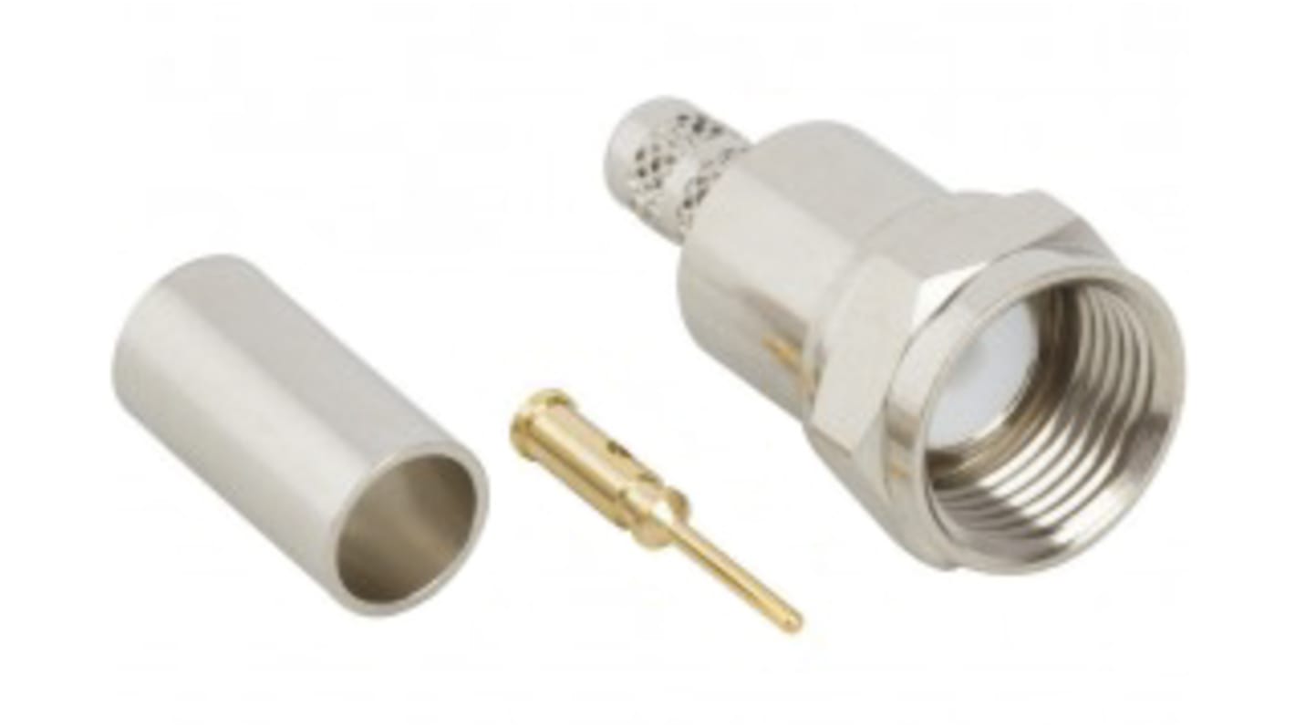 Amphenol RF Stecker Koaxialsteckverbinder F-Steckverbinder, Kabelmontage, Crimp-Anschluss, 75Ω, Standard, Gerade