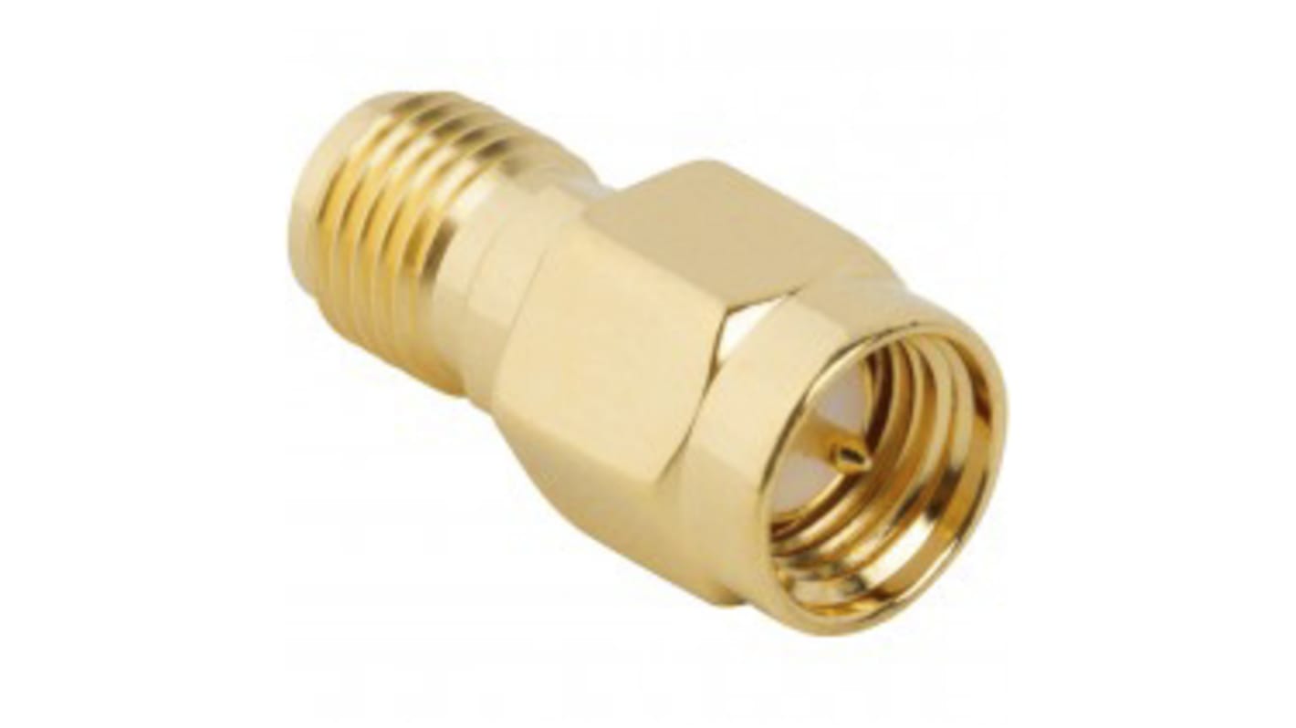 Adaptador de RF Amphenol RF 132171RP 50Ω, Macho Recto a Macho, 18GHz SMA RP Oro