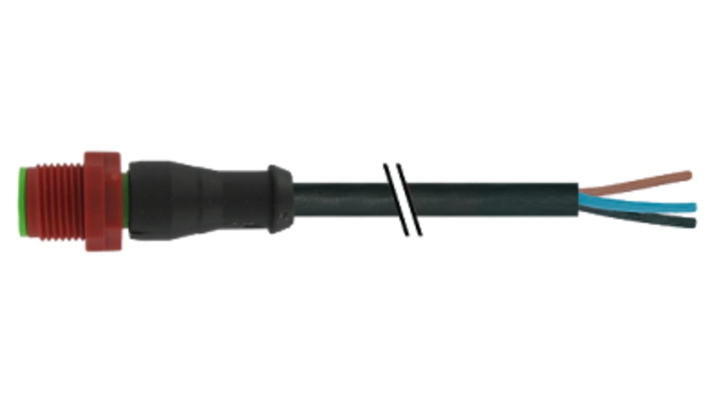 Cable de alimentación Murrelektronik Limited, con. A M12 Hembra, 4 polos, con. B Sin terminación, cod.: S, long. 3m,