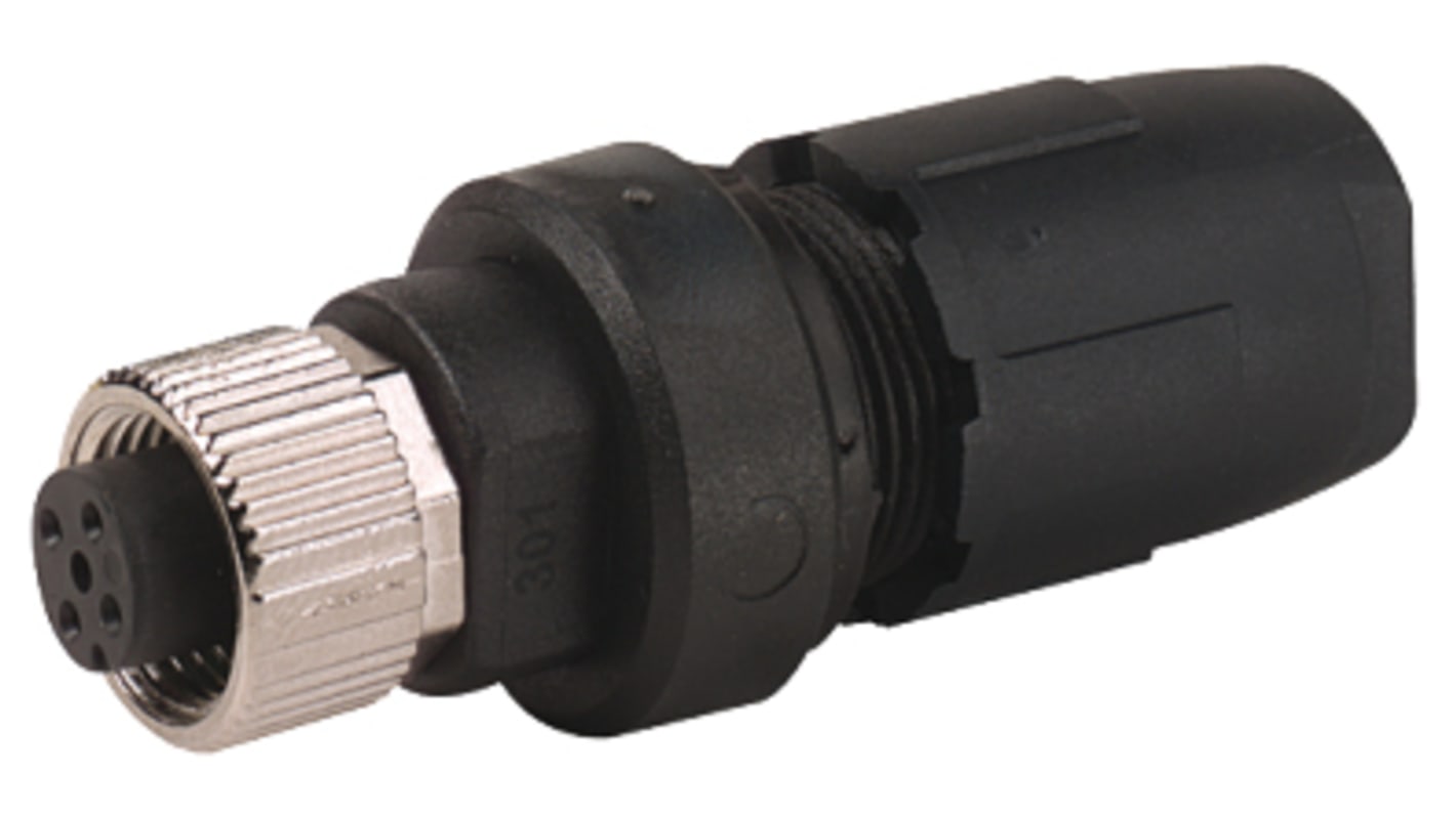 Conector circular Murrelektronik Limited hembra serie 7000 de 4 vías macho, montaje aéreo, IP67