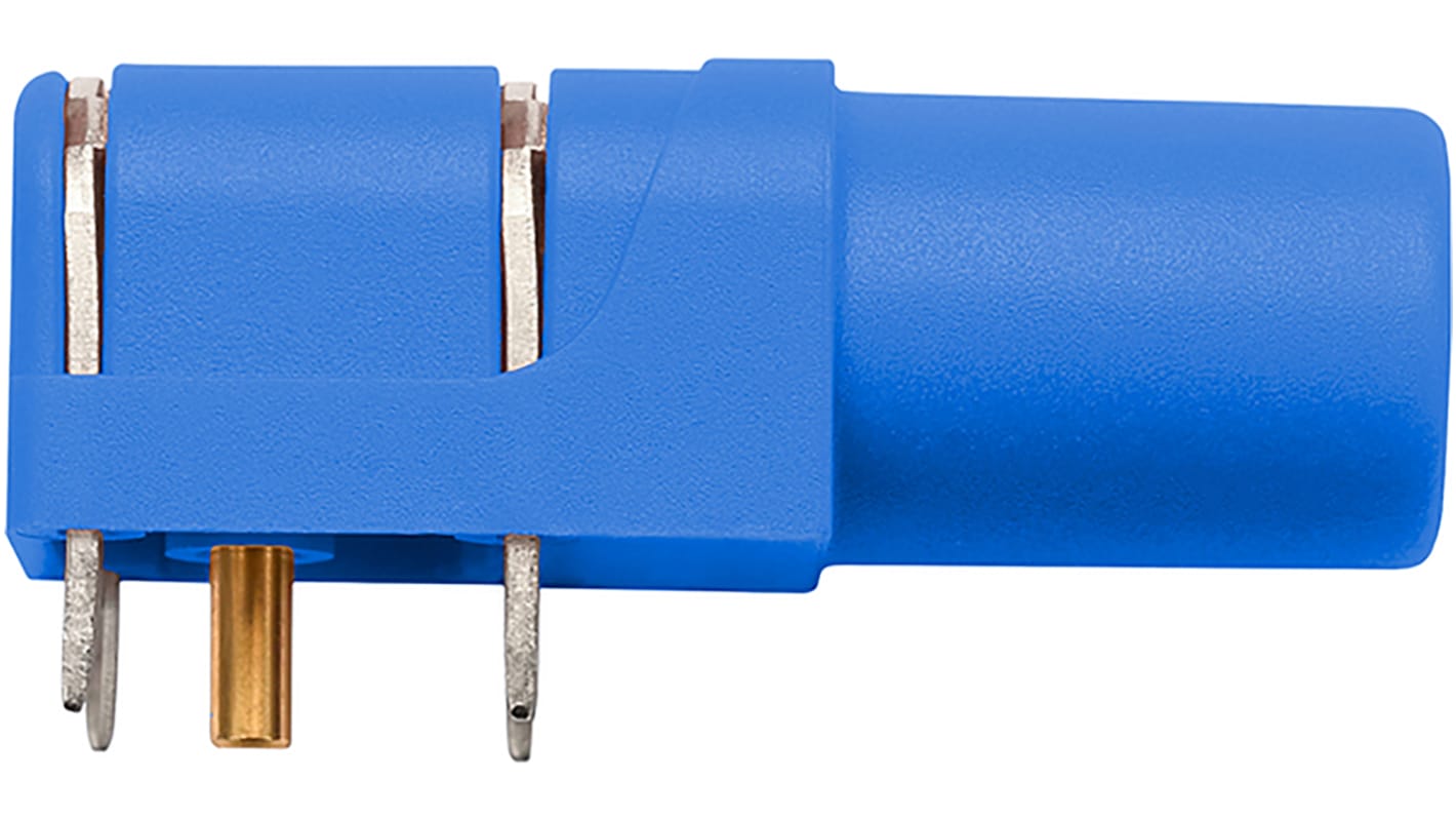 Conector banana hembra Hembra, 24A, 1000V, Contacto Oro, Azul