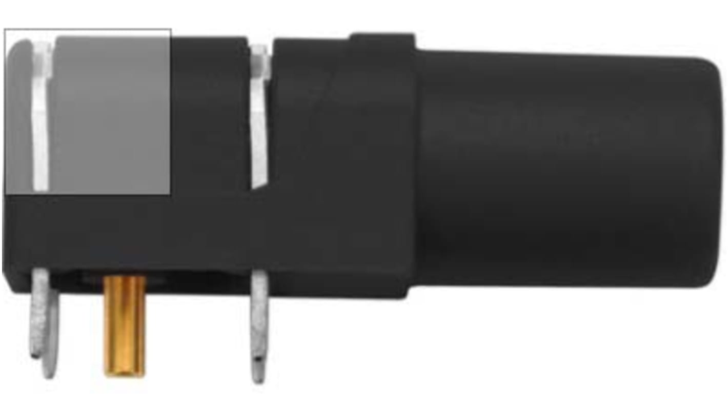 Conector banana hembra Hembra, 24A, 1000V, Contacto Oro, Negro